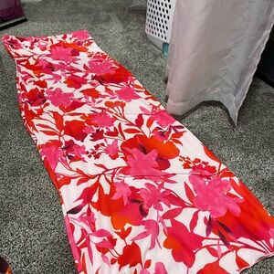 Floral Pink and Red Women‘s Maxi Dress